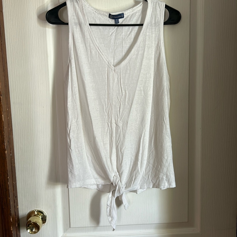 Shimmer tie front top